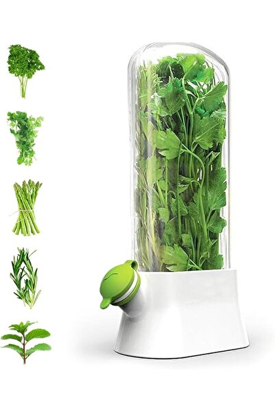 HASTHIP ® Herb Keeper, Glass Herb Saver with Vertical Storage, Kitchen Herb S...