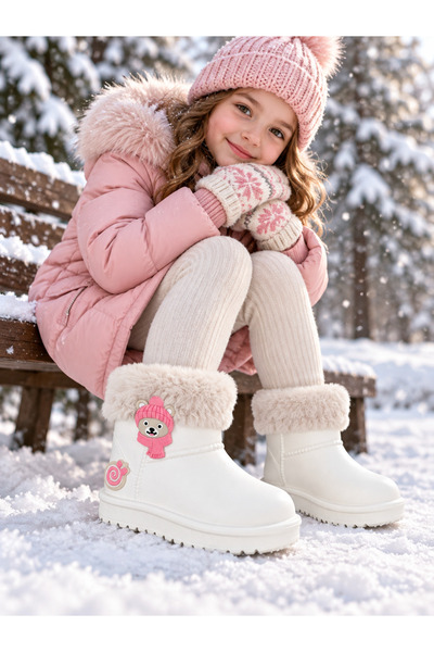 Trendline Girls' and Boys' Unisex Waterproof Rain Boots with Fur Inside