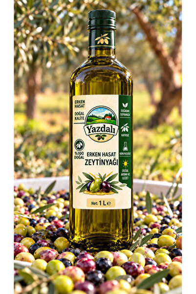 1 Litre Erken Hasat Soğuk Sıkım Zeytinyağı