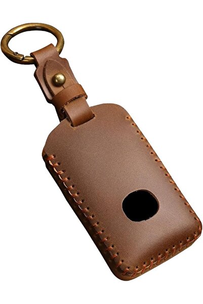 Generic Genuine Leather Car Key Shell Key Fob Case Cover with Keychain Compat...