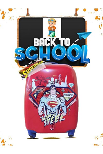Colorhome Superman Kids Luggage with Reusable Stickers 18inch