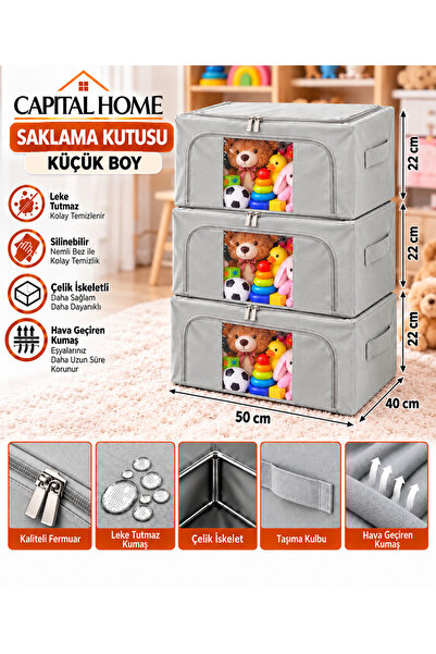 Capital Home Çok Amaçlı 3 Lü Hurç Seti Çelik Iskeletli+ Şeffaf Pencereli+Çift...