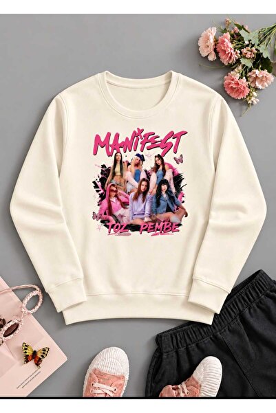 NOFLEN Manifest Krem Renk Oversize "Başrol Sensin" Tasarım Baskılı Unisex Swe...