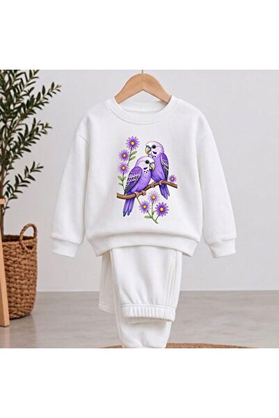 playwear Team Sweatshirt Lovebirds Printed Girls Boys Crew Neck