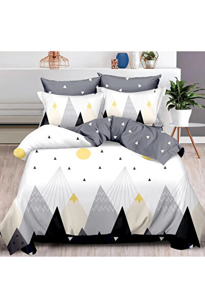decorami Διπλό Λινό με Ελαστικό, Finet, 6 τεμάχια, γκρι, βουνά