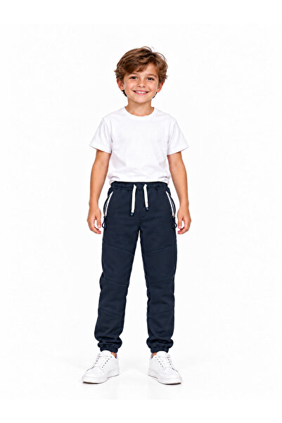 Mışıl Kids 23510-26 بنطلون رياضي للأولاد بخيطين، جيوب بسحاب، خصر وساق مطاطيين...