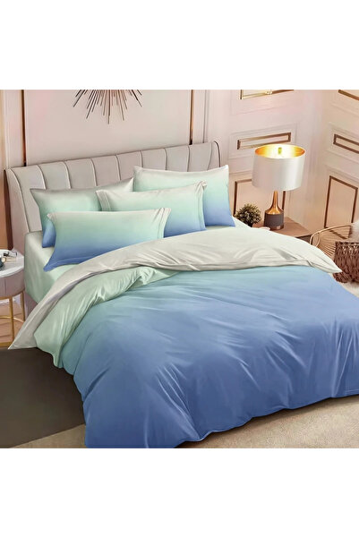 decorami Διπλό Λινό με Ελαστικό, λεπτό, 6 τεμάχια, μπλε, ντεγκραντέ