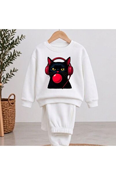playwear Team Sweatshirt Red Gum Printed Girls' and Boys' Crew Neck Sweatshirt