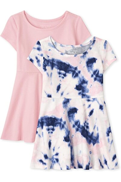 The Children's Place girls Toddler Girls Tie Dye Skater Dress 2-pack Casual Dre