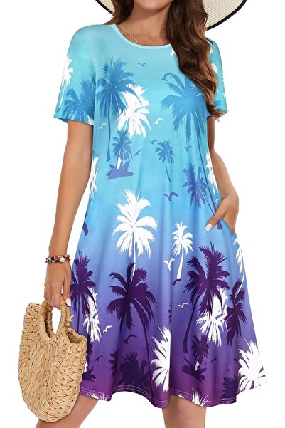 GENERAL elescat Summer Dresses for Women Casual Sleeveless Tshirt Beach Flowy...