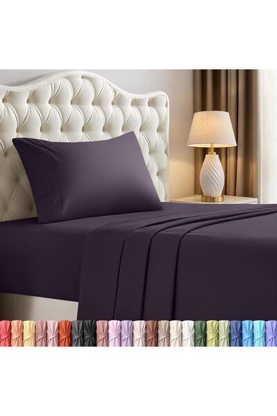 Utopia Bedding طقم ملاءات سرير توأم - 3 قطع - من الألياف الدقيقة المصقولة - م...