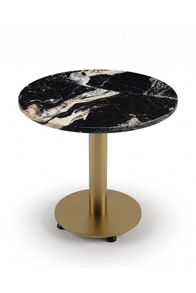Nero Picasso White 50 cm Metal Ayaklı Mermer Orta Sehpa