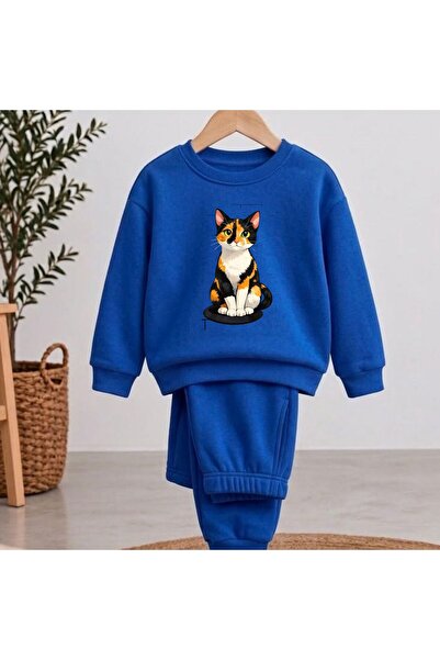 playwear Екипна суичърка с щампа  "Улична котка " за момичета и момчета, с кр...