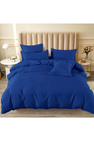 decorami Double bed linen with Stretchy, Finet, 6 pieces, Deep blue
