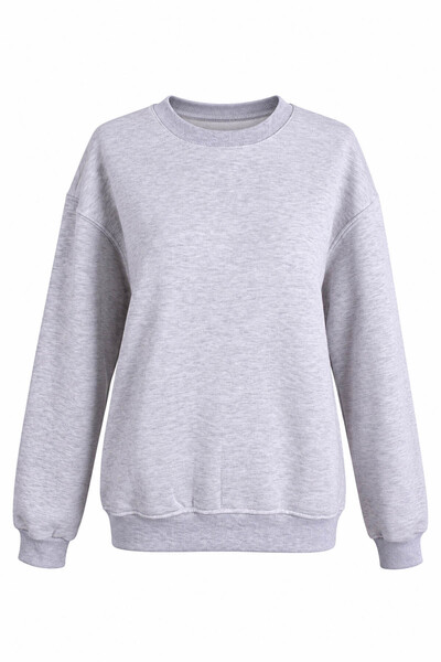 trender O Neck 3 Thread Gray Women's Sweatshirt 27Kdt1000011