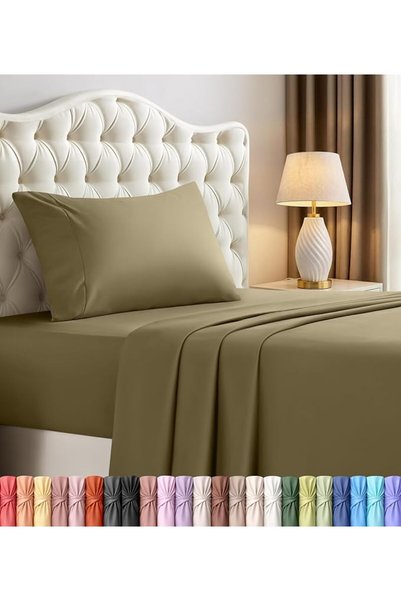 Utopia Bedding طقم ملاءات سرير توأم - 3 قطع - من الألياف الدقيقة المصقولة - م...