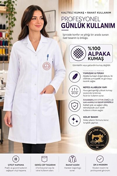 Simline Women's Jacket Collar Teacher's Coat with Meb Logo