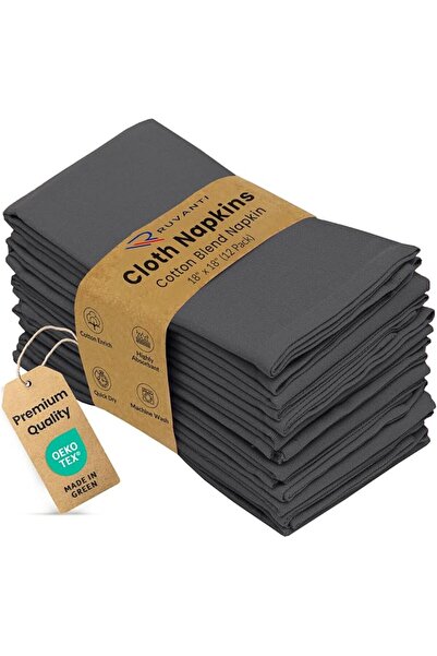 RUVANTI Rovante 12 Pieces of Dinner Napkin 18X18, Soft Comfortable and Reusab...