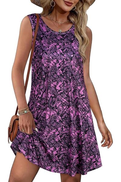 GENERAL elescat Summer Dresses for Women Casual Sleeveless Tshirt Beach Flowy...