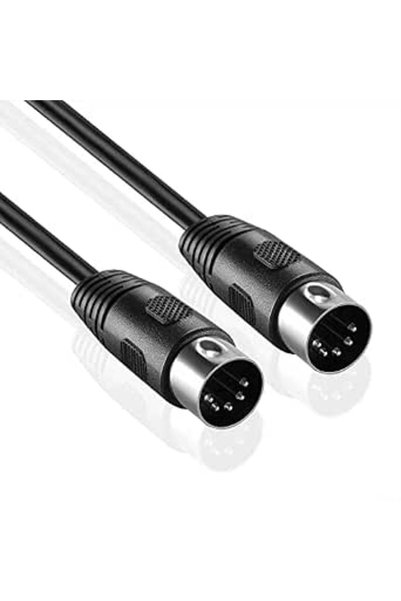GENERAL كابل MIDI بمقبس DIN 5 دبابيس بطول 2 متر باللون الأسود، يُستخدم للكابل...