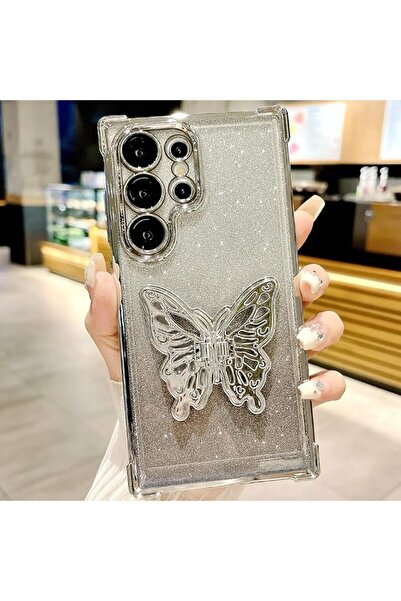 GENERAL Glitter Case for Samsung S25 Ultra with Cute Butterfly Stand, Camera ...