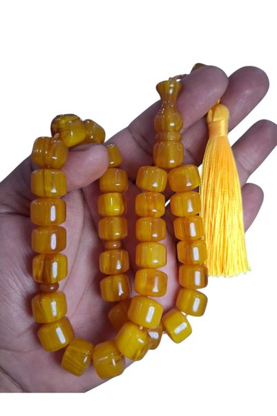 Cekke Tesbih Original Squeeze Amber 11*13 mm Prayer Beads Suitable for Daily Use
