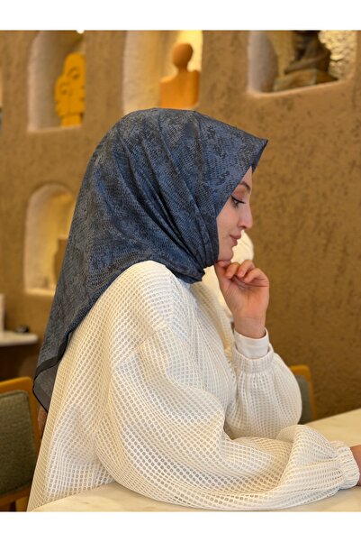 moiré Mona desen Soft Eşarp Pamuklu Kumaş Kaymayan Yapısıyla Rahat Kullanım