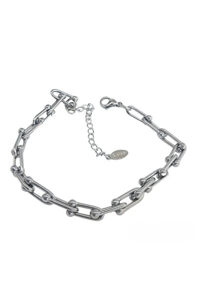 Zümrüt Tifany Silver Color Steel Bracelet