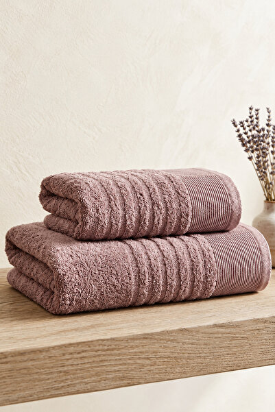 TABEA HOME Alya 2-Piece Bath and Head Towel Set |   Cotton |