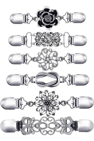 Bukela Vintage Cardigan Clips 6 Pcs, Cinch Clip for Dress Shirt Sweater Shawl...