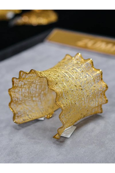 ZÜMRA 8 Ayar Tül Kelepçe Bilezik 7 cm Sarı Altın
