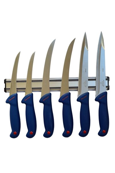 OEM Σετ 6 Επαγγελματικών Μαχαιριών Χασάπη GER7-Blue, για ξεκοκάλισμα, φιλετάρ...
