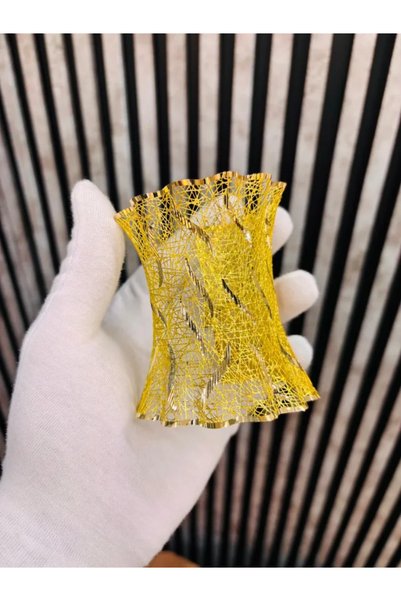 ZÜMRA 8 Ayar Tül Kelepçe Bilezik 9 cm Sarı Altın
