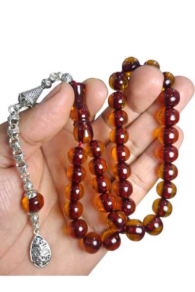 Cekke Tesbih Original Fire Amber 11 mm Prayer Beads Suitable for Daily Use