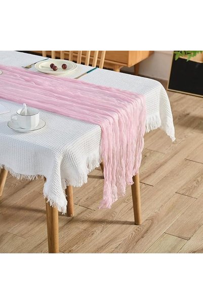 GENERAL مفرش طاولة من قماش الجاوز، مقاس 35 × 118 بوصة، مناسب لحفلات الزفاف وح...