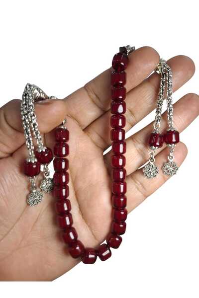 Cekke Tesbih Original Crimped Amber 8*9 mm Oven-Fired Antique-Style Suitable for Daily Use Zaza Prayer Beads