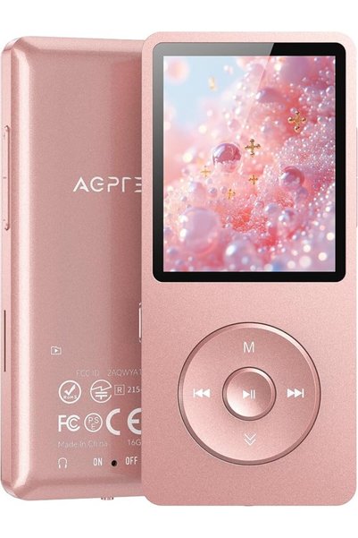 AGPTEK مشغل MP3 طراز A02S بسعة 16 جيجابايت، يوفر 70 ساعة تشغيل بصوت عالي الجو...