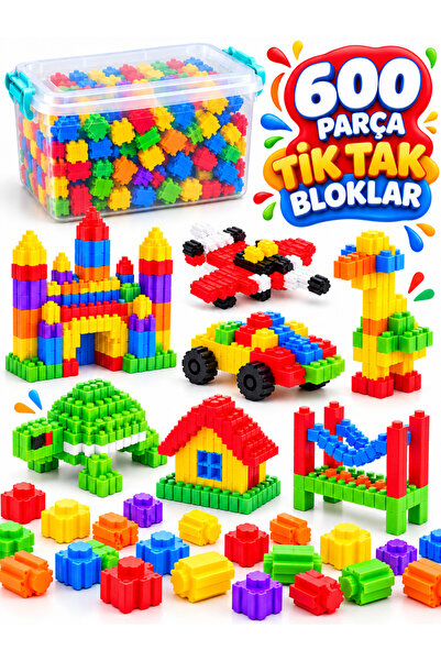 a v d a 600 Parça Kovalı Eğitici Tik Tak Bloklar Tak Tik Yapı Blokları Oyunca...