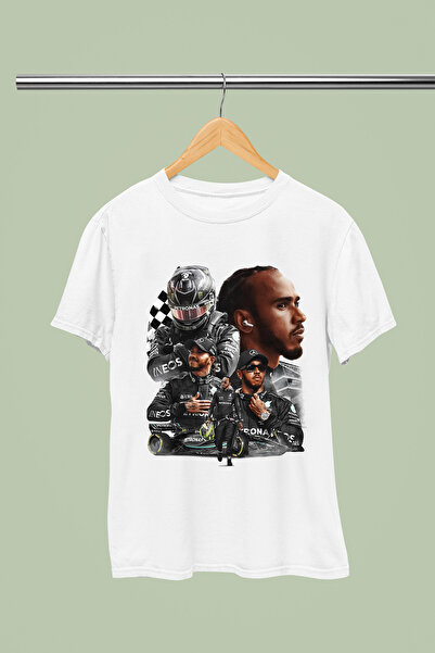 MAGORS Tricou Lewis Hamilton F1, din bumbac, cu imprimeu, mânecă scurtă, regu...