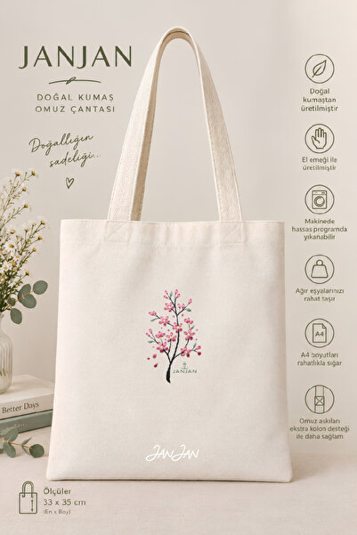 JANJAN Canvas Tote Shoulder Bag Women's Daily Handbag Suitable for A4 Size Ha...