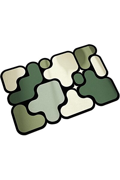 Yelajoy Summer Door Mat,Green Colorful Patchwork Entrance Rug