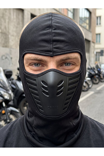 Marsilyan Siyah Motorcu Maskesi Balaklava Maske Rüzgar Geçirmez Havalandırmal...