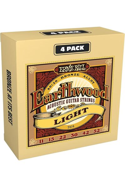 Ernie Ball Earthwood 80/20 Bronze Light Acoustic Guitar Strings 4 pack - 11-5...