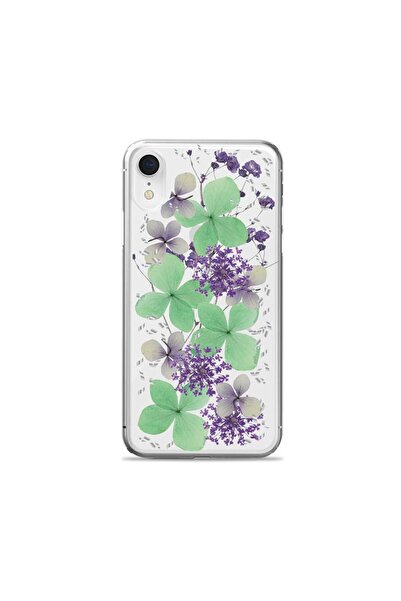Puro Husă Glam Hippie Chic - Husă iPhone XR (Petale de flori naturale verzi)