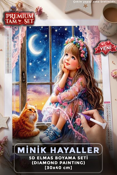 Ferinja Minik Hayaller - 5D Elmas Boyama Seti Hobi Kiti - Diamond Painting - ...