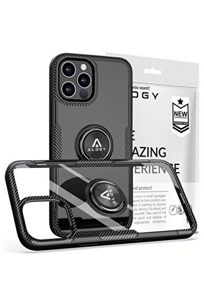 ALOGY Husă tip armură cu inel de susținere pentru Apple iPhone 12/12 Pro Negru