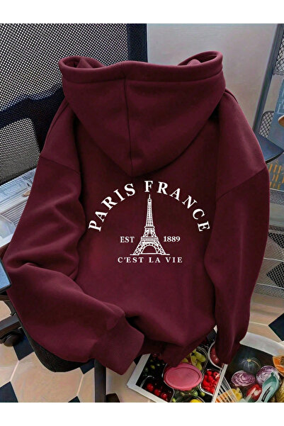 DASH WEAR سويت شيرت بقلنسوة من القطن بطباعة خاصة للرجال/النساء من PARIS CEST ...