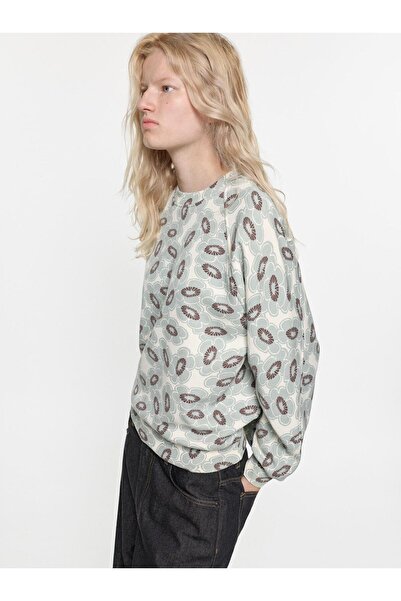 PARFOIS Kadın Çiçek Desenli Pamuklu Sweatshirt