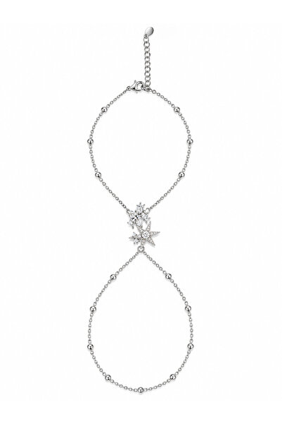 stravis Steel Zircon Stone Star Silver Color Shahmeran Bracelet