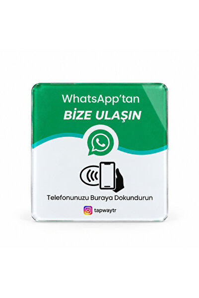 Temassız WP İletişim Kartı 9x9 cm Şeffaf Pleksi NFC